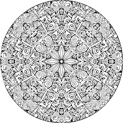 Delicate Tessellations coloring page. A delicate tessellations design with lots of fine detail to fill at your own pace.