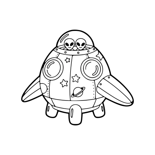 Bright Spacecraft coloring page. A bright spacecraft picture with big, simple shapes that are easy to fill.